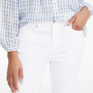 JOE FRESH White Slim Fit Raw Hem Denim Jeans